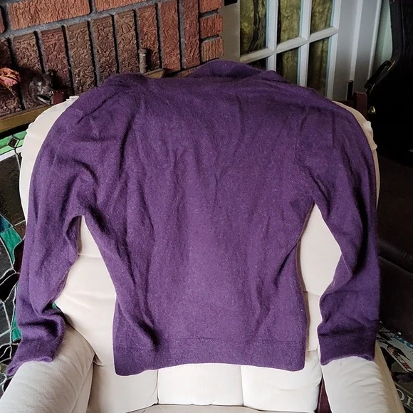 Sarah Spenser Angora and lambswool split neck collared sweater size L - Picture 7 of 8